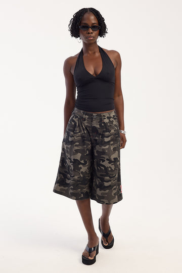 Rusty Sweet As Camo Low Rise Short Carbon