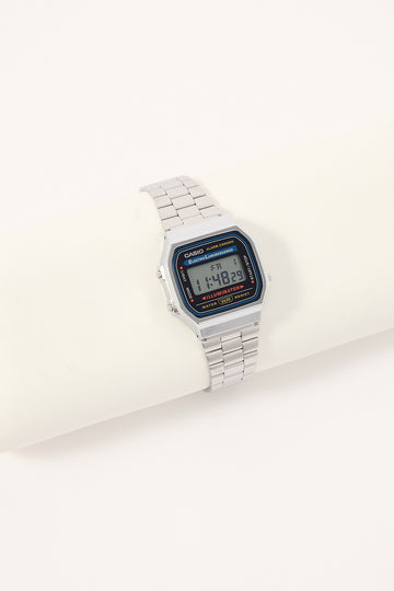 Casio A168WA-1W Silver/Black
