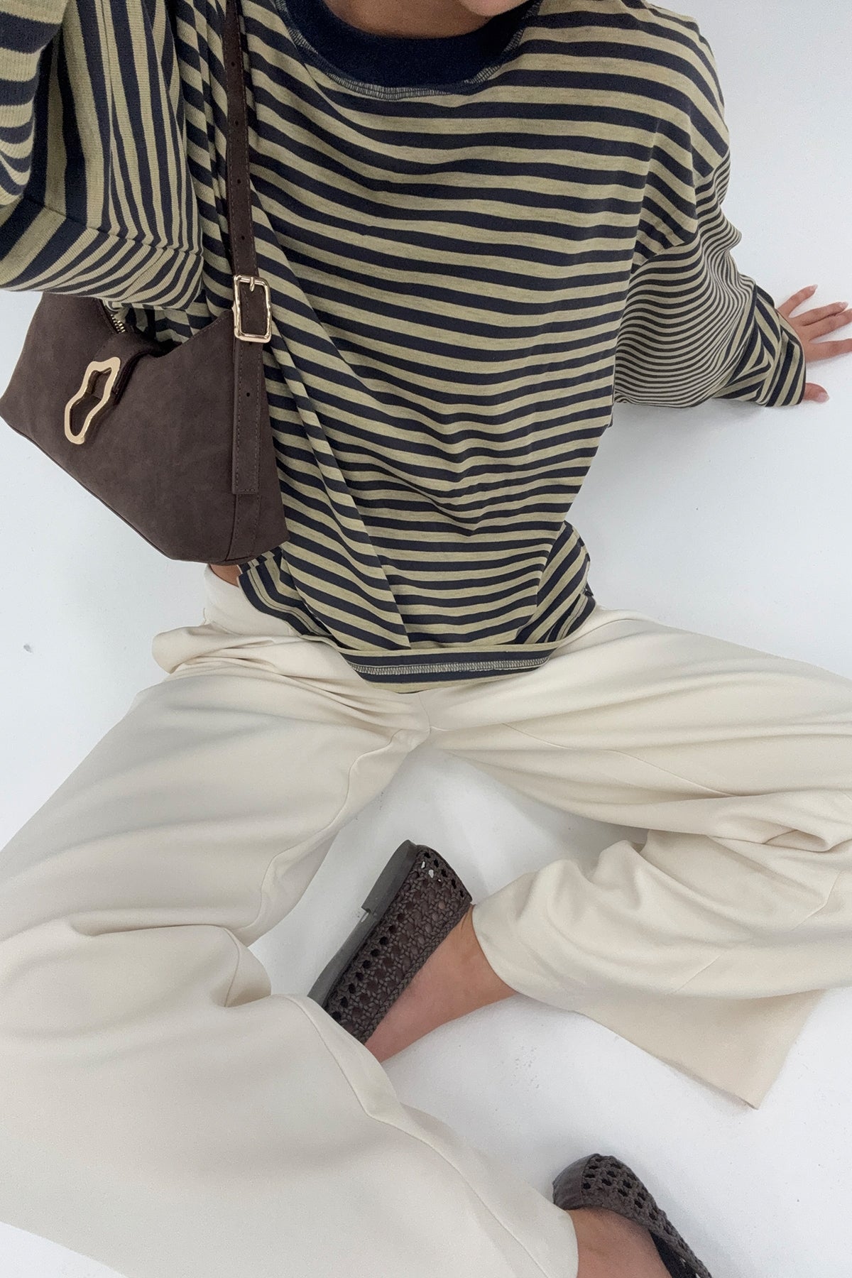 Lioness Bloom Long Sleeve Beige Stripe