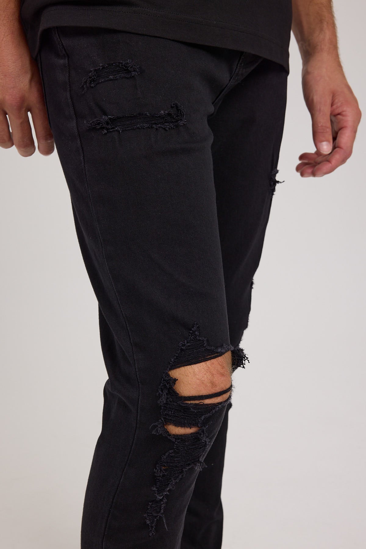 Abrand A Dropped Slim Turn Up Jean Rogue Black