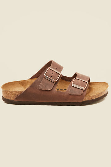 Birkenstock Mens Arizona Oiled Nubuck Leather Narrow Habana