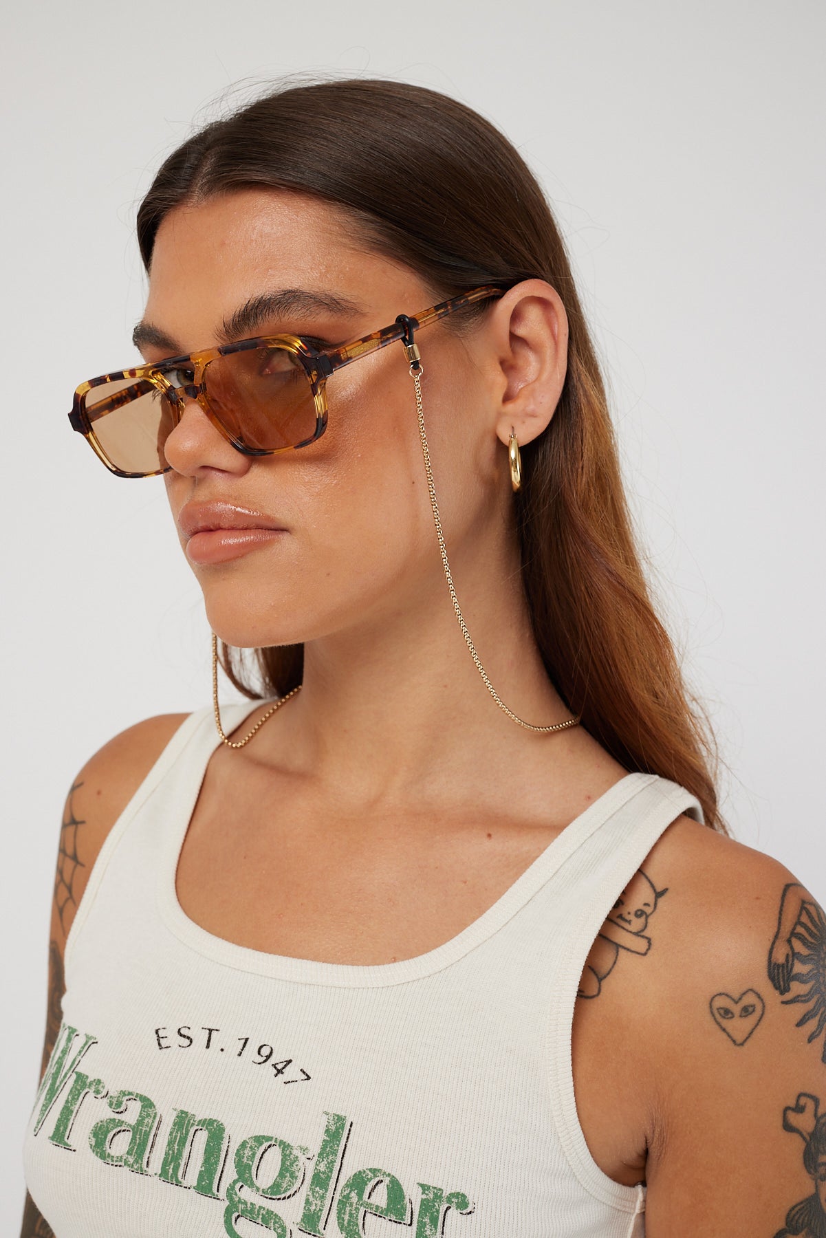 Icon Brand Saratoga Sunglasses Chain Antique Gold