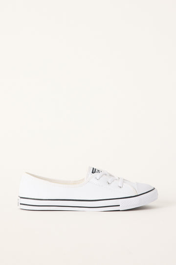 Converse Womens CTAS Ballet Lace Faux Leather Sneaker White/Black