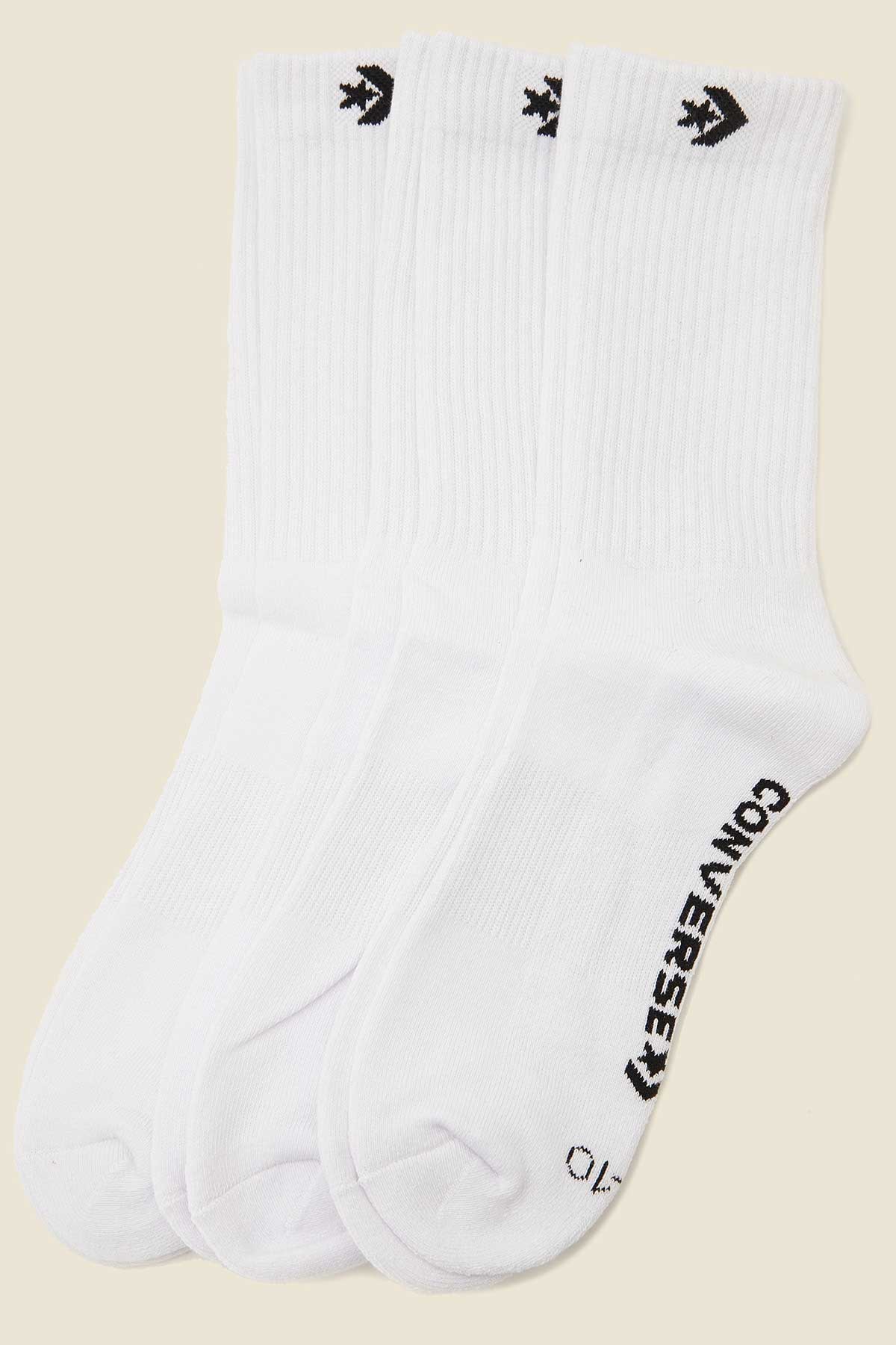 Converse Crew Sock 3 Pack White