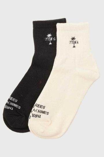 Thrills Palm 2 Pack Socks Unbleached/Black