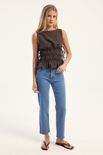 Abrand A Venice Straight High Rise Jean Denise Blue