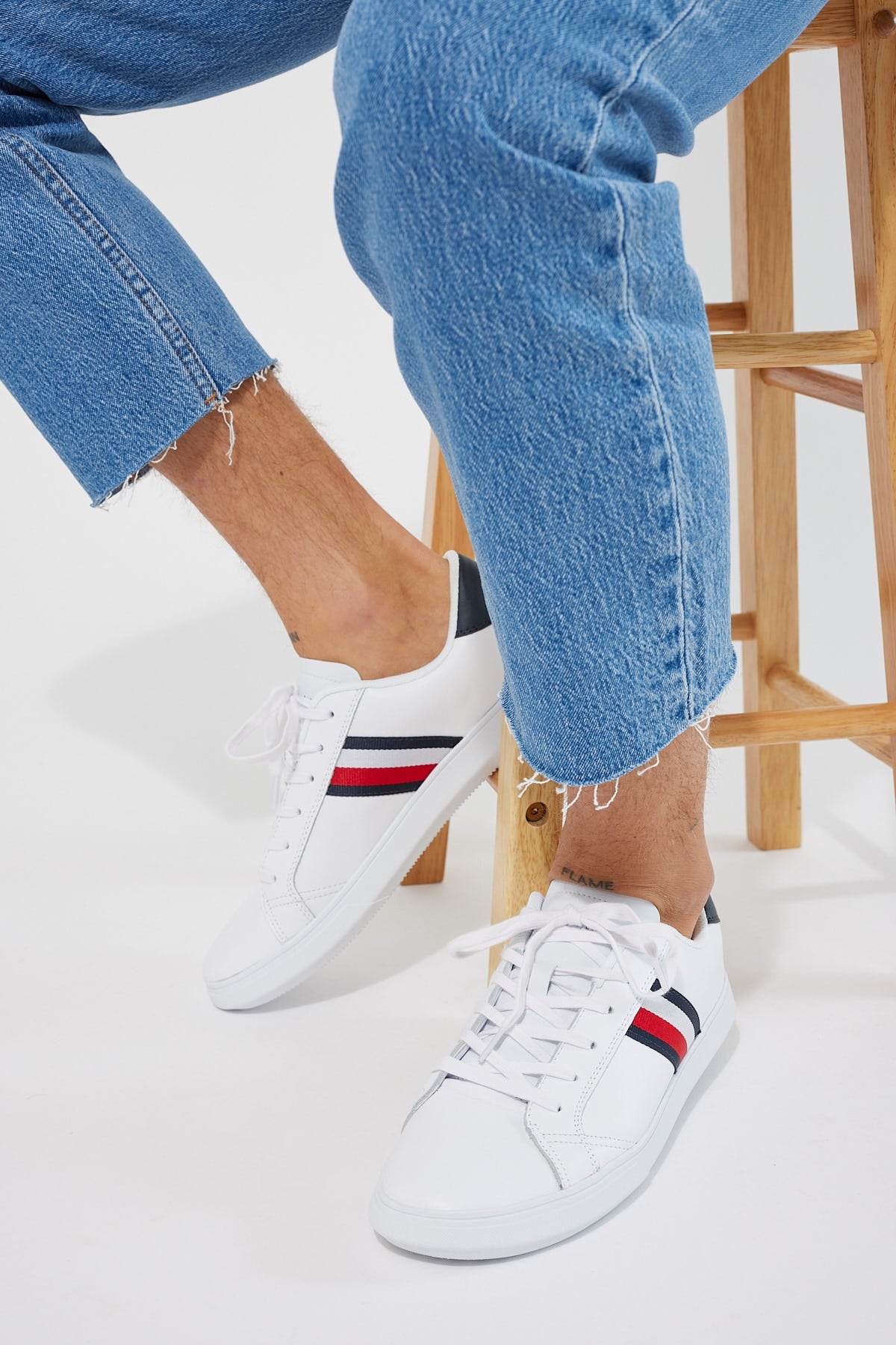 Tommy Jeans Essential Leather Trainer White