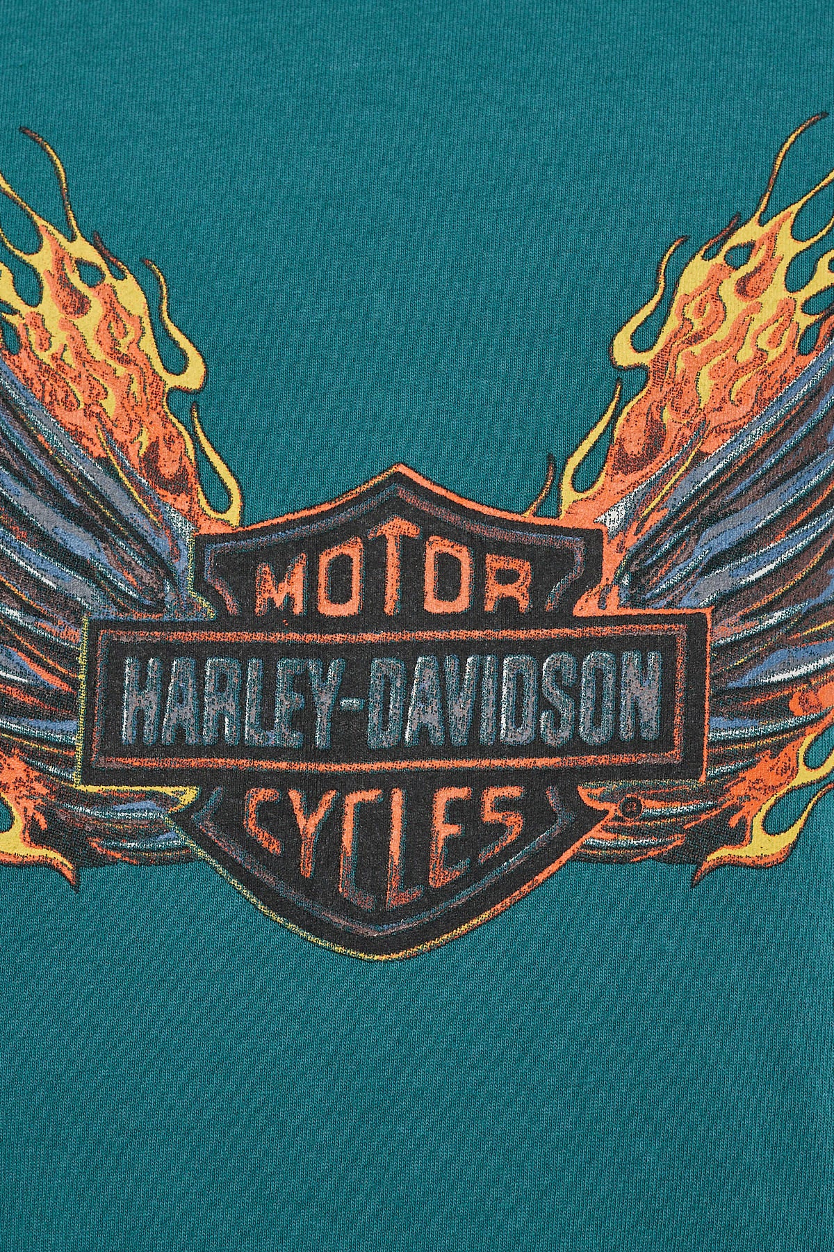 Harley-davidson Wings Bar & Shield Tee Vintage Teal
