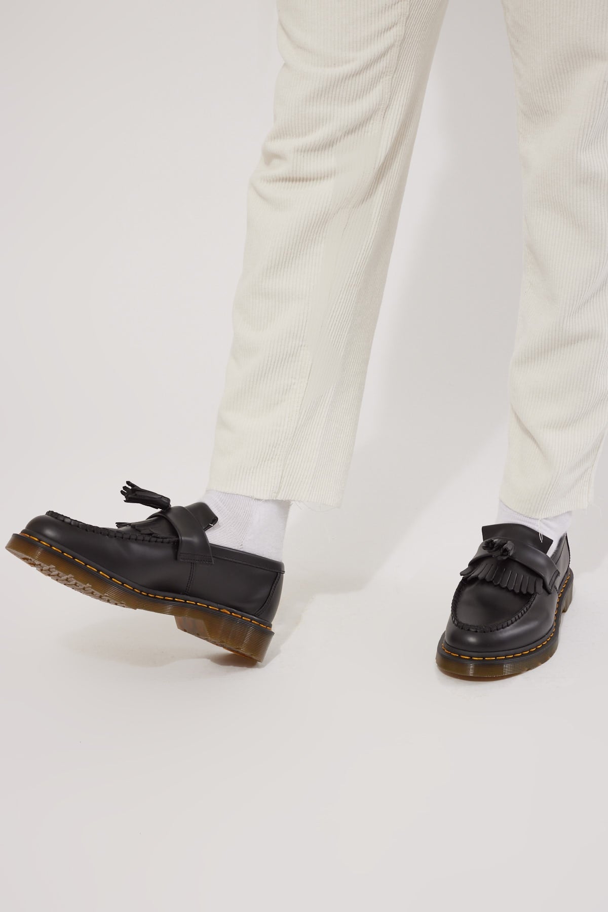 Dr Martens Adrian Tassel Loafer Black/Yellow Stitch