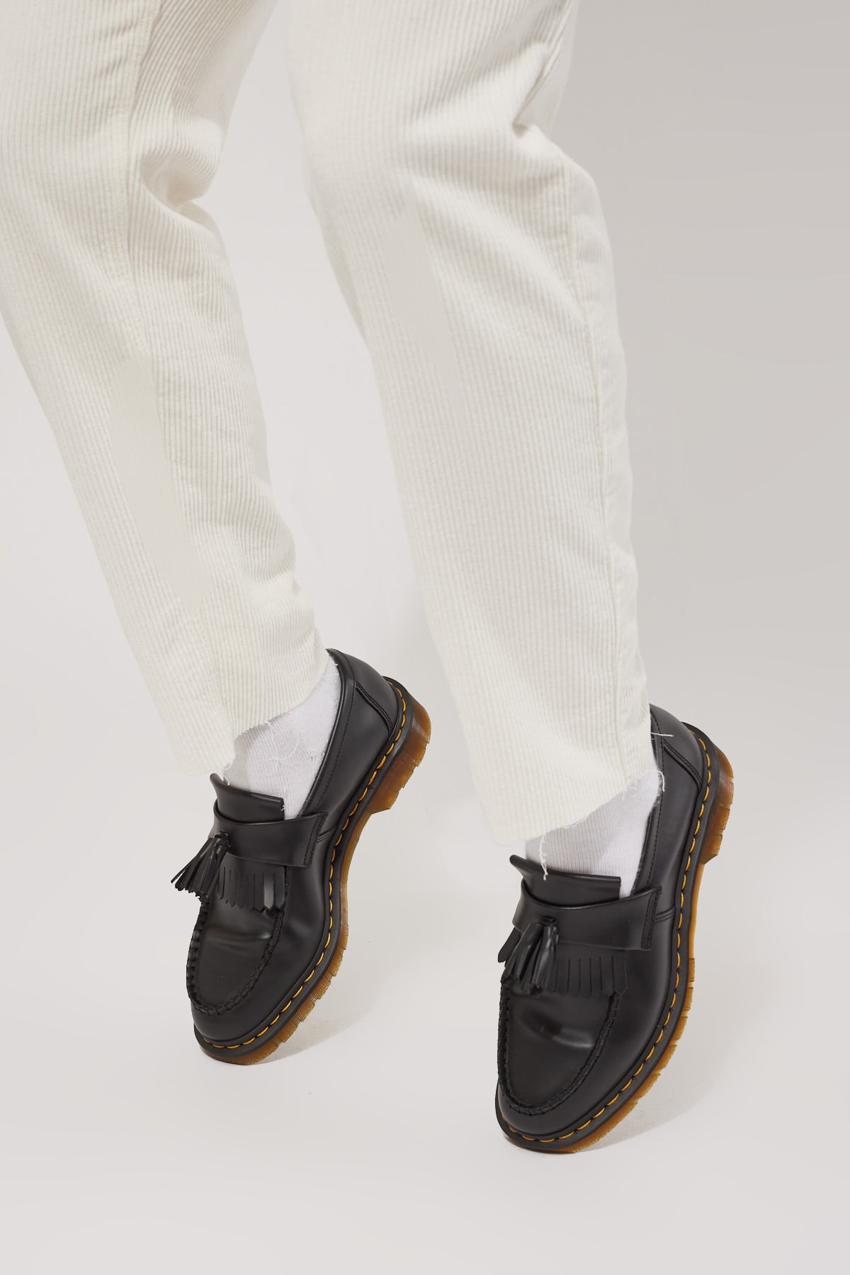 Dr Martens Adrian Tassel Loafer Black/Yellow Stitch