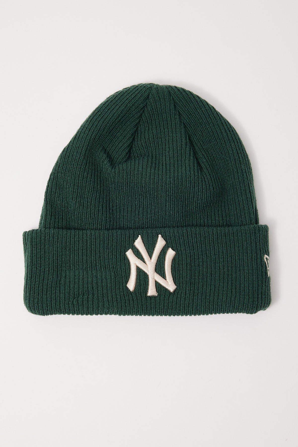New Era NY Yankees Knit Beanie Dark Green/Stone