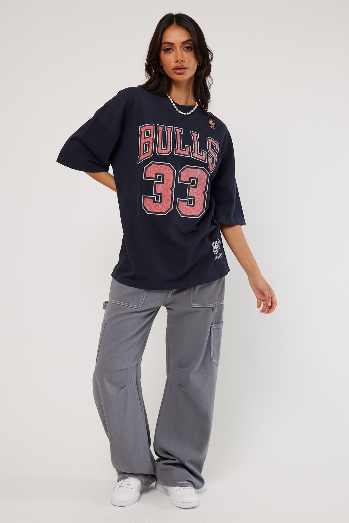 Mitchell & Ness Pippen N&N Oversize Tee Faded Black