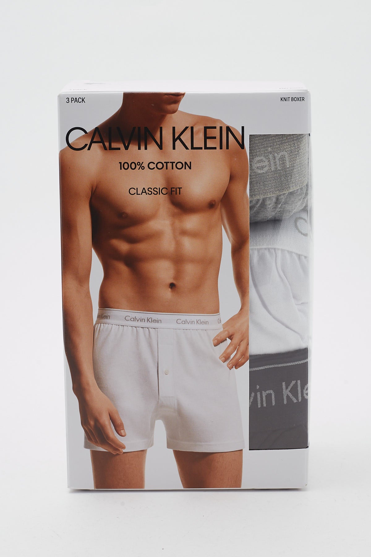 Calvin Klein Cotton Classics Boxer Knit 3 Pack White/Grey Heather/Black