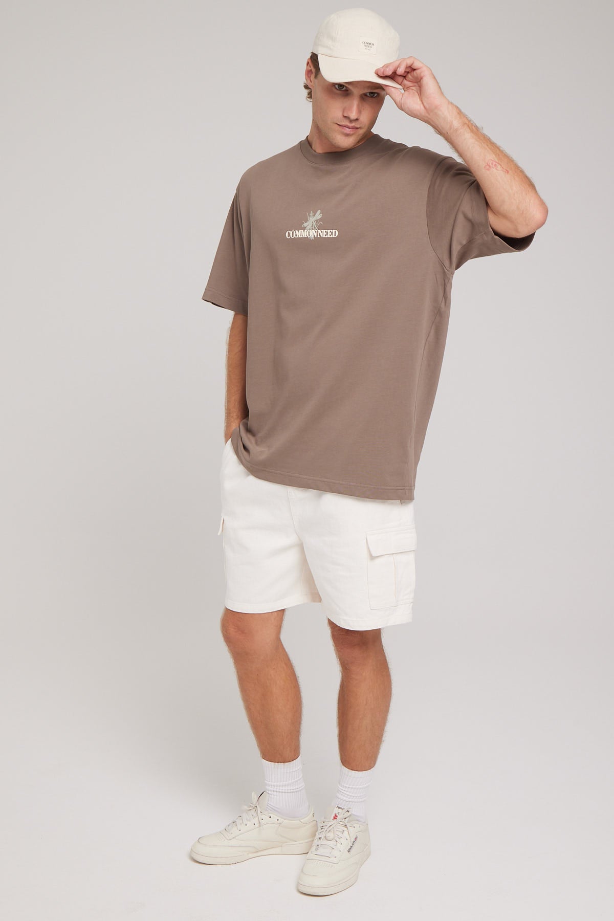 Common Need Relaxed Cargo Short White