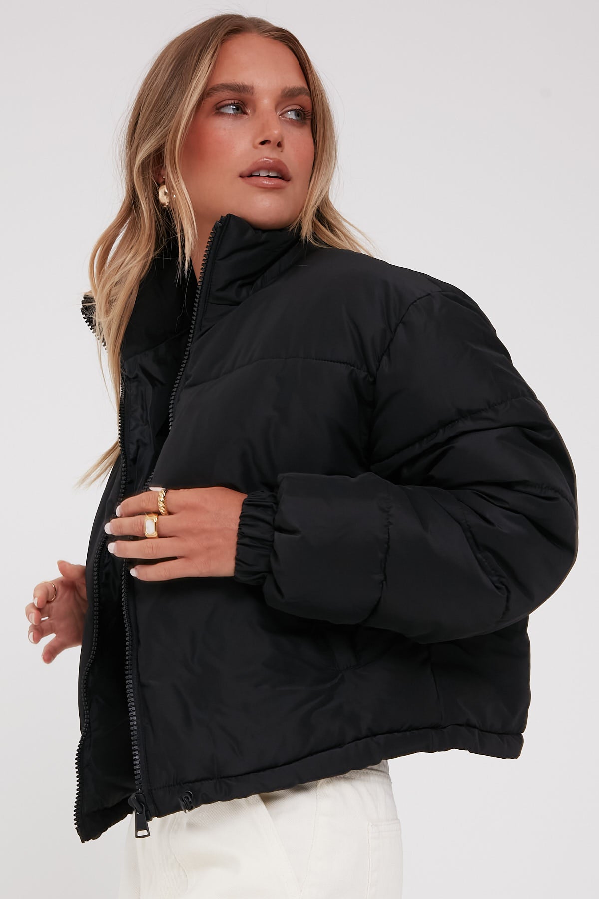 Luck & Trouble Wild Nights Puffer Jacket Black