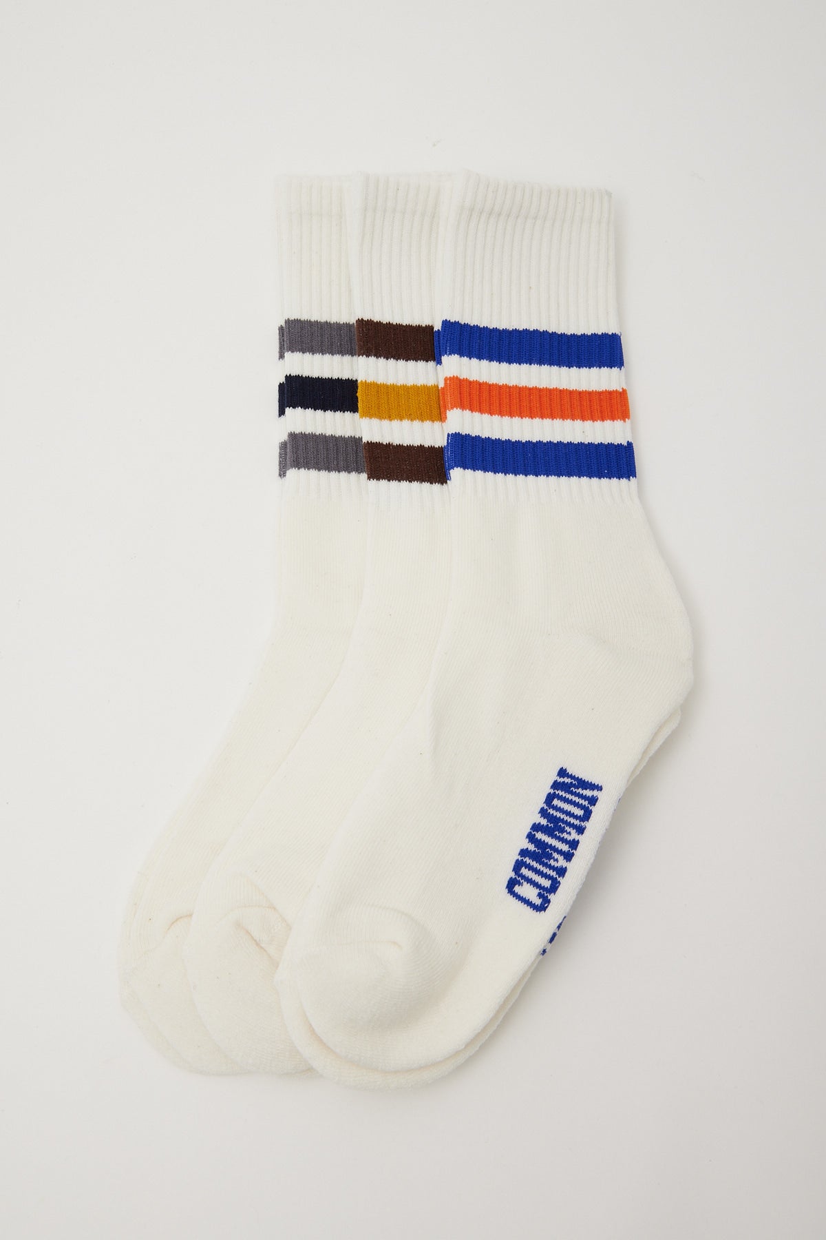 Common Need PE Stripe Socks 3 Pack White/Multi