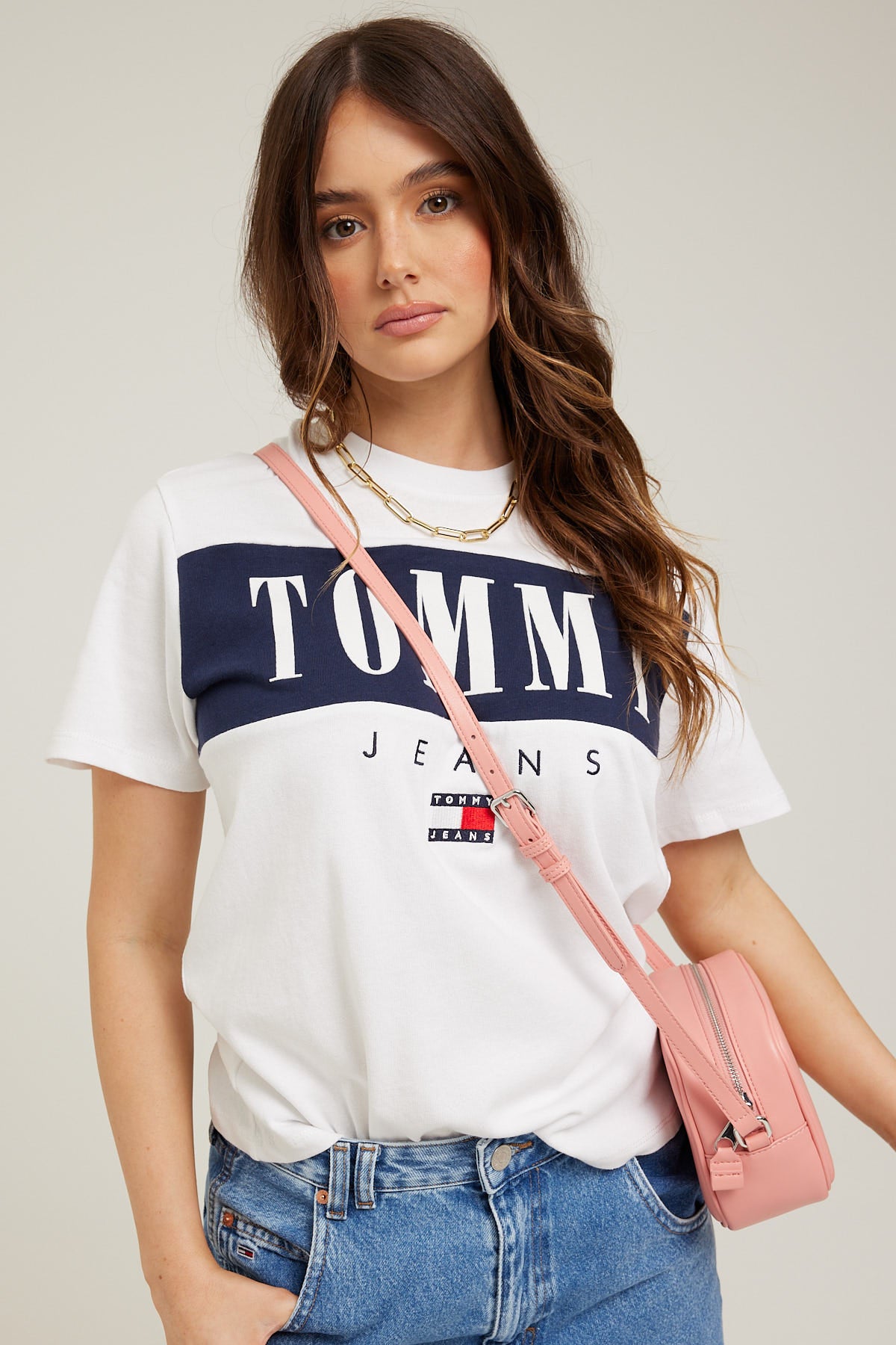Tommy Jeans TJW Baby Serif Linear Short Sleeve Tee Coastal Green –  Universal Store