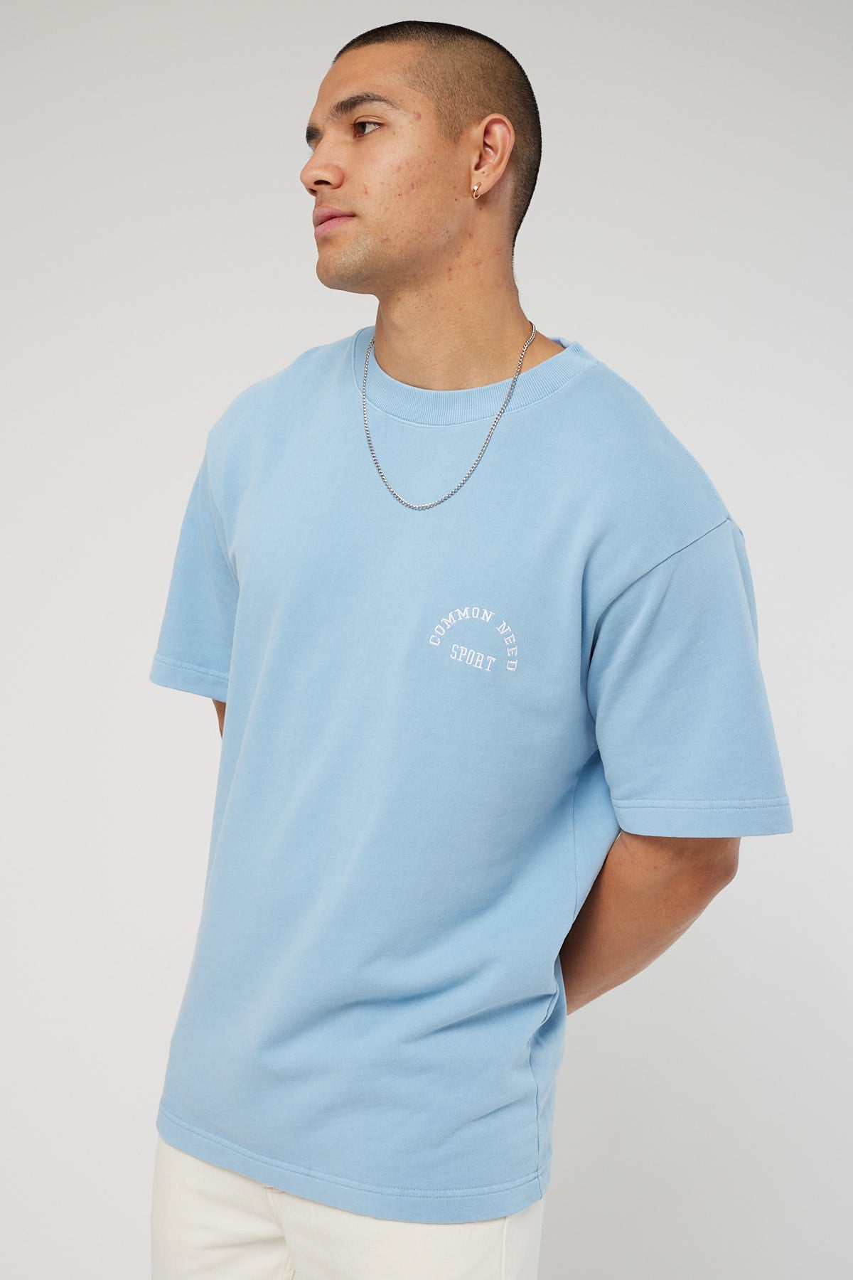 Common Need Dynamic Loopback Boxy Tee Steel Blue – Universal Store