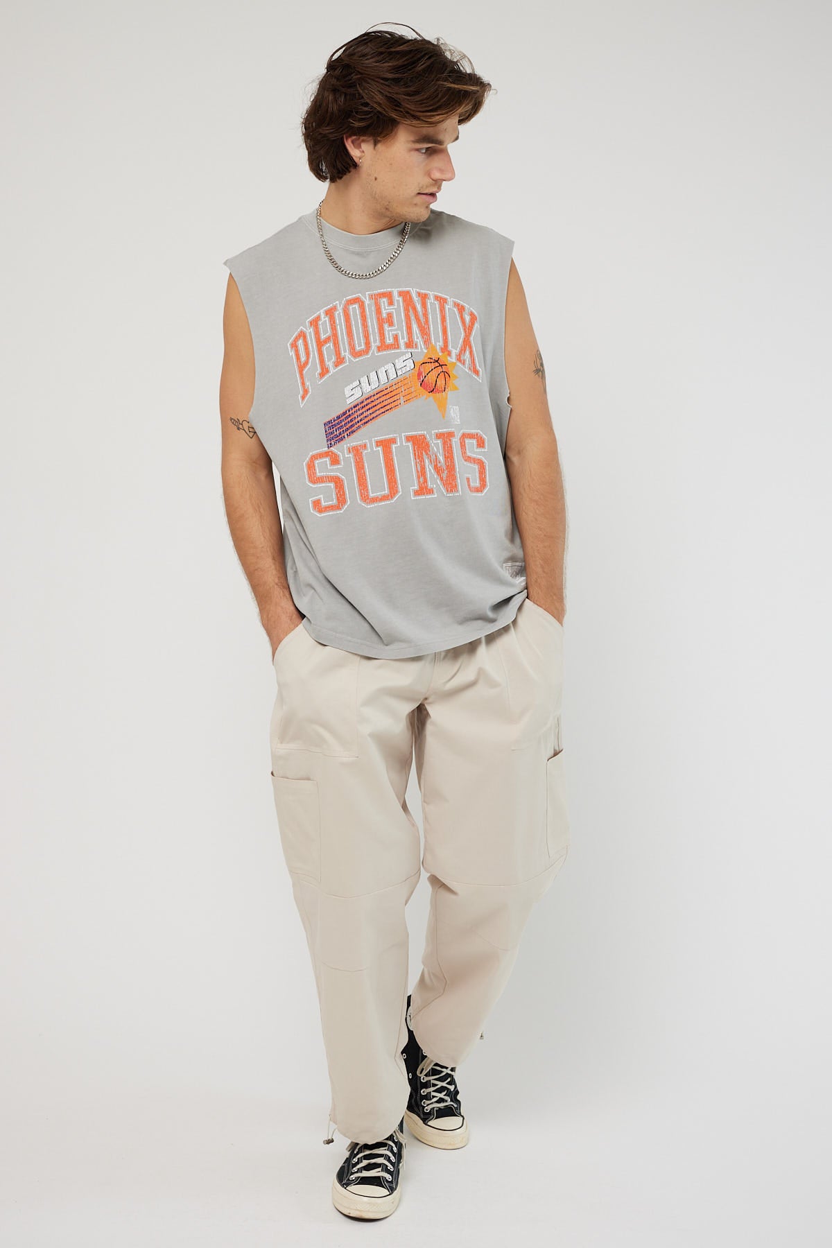Mitchell & Ness Suns Ivy Arch Muscle Faded Grey