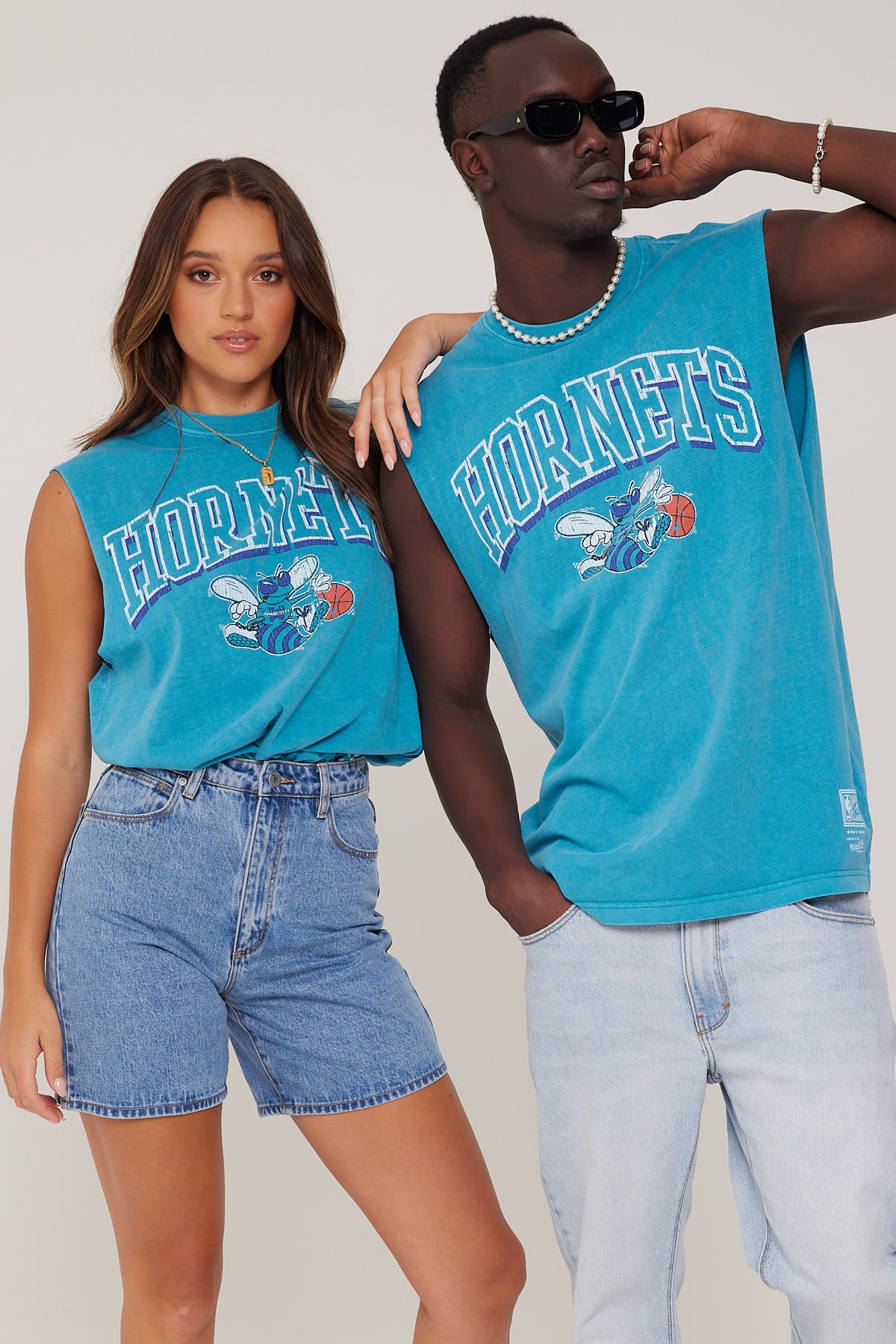 Mitchell & Ness Hornets Ivy Muscle Faded Teal