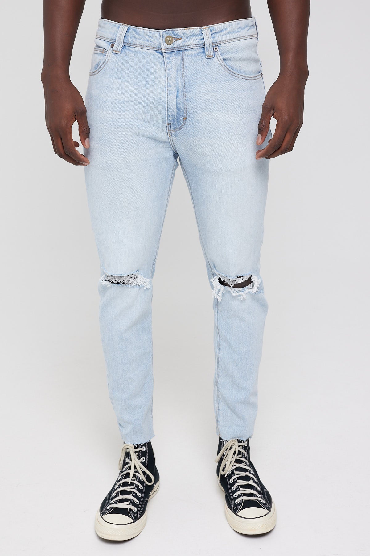 Abrand A Dropped Skinny Rip Jean Bleached Vintage Blue – Universal Store