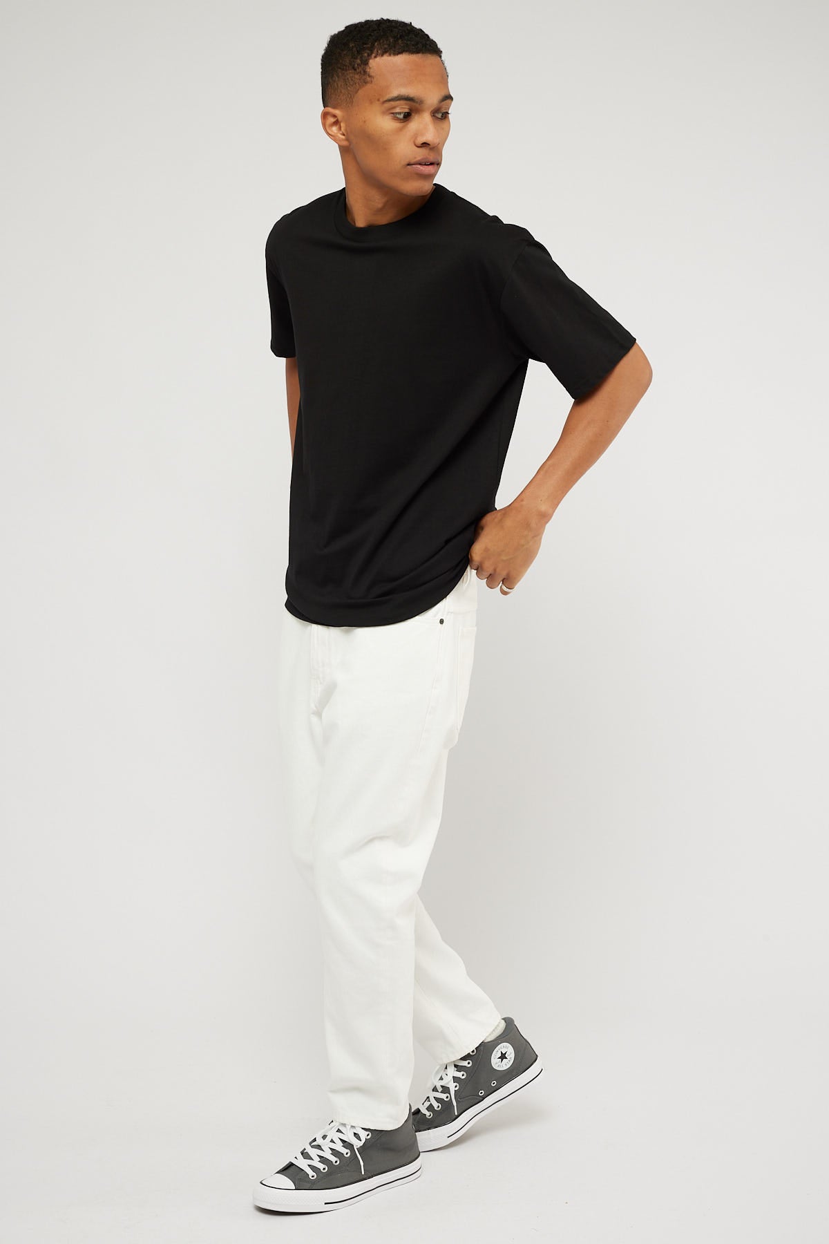 Abrand A Cropped Straight Jean White