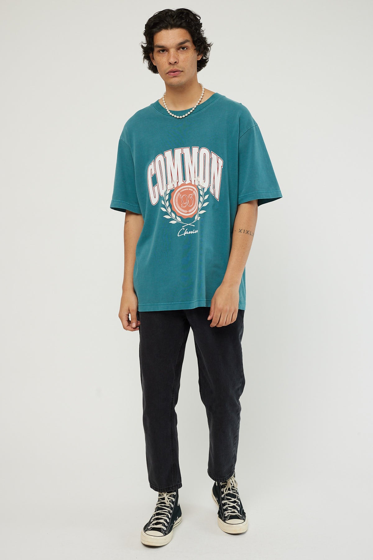 Common Need Vintage Seal Boxy Tee Washed Teal
