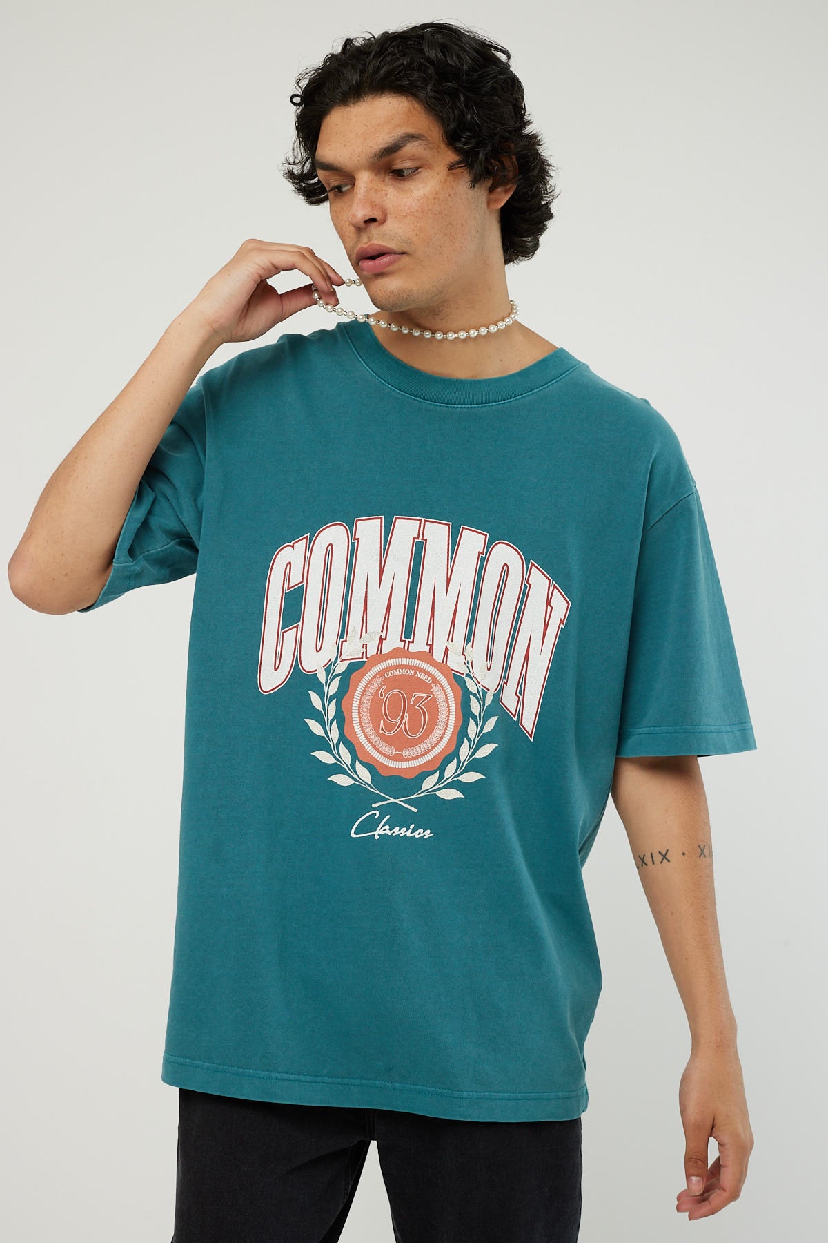 Common Need Vintage Seal Boxy Tee Washed Teal