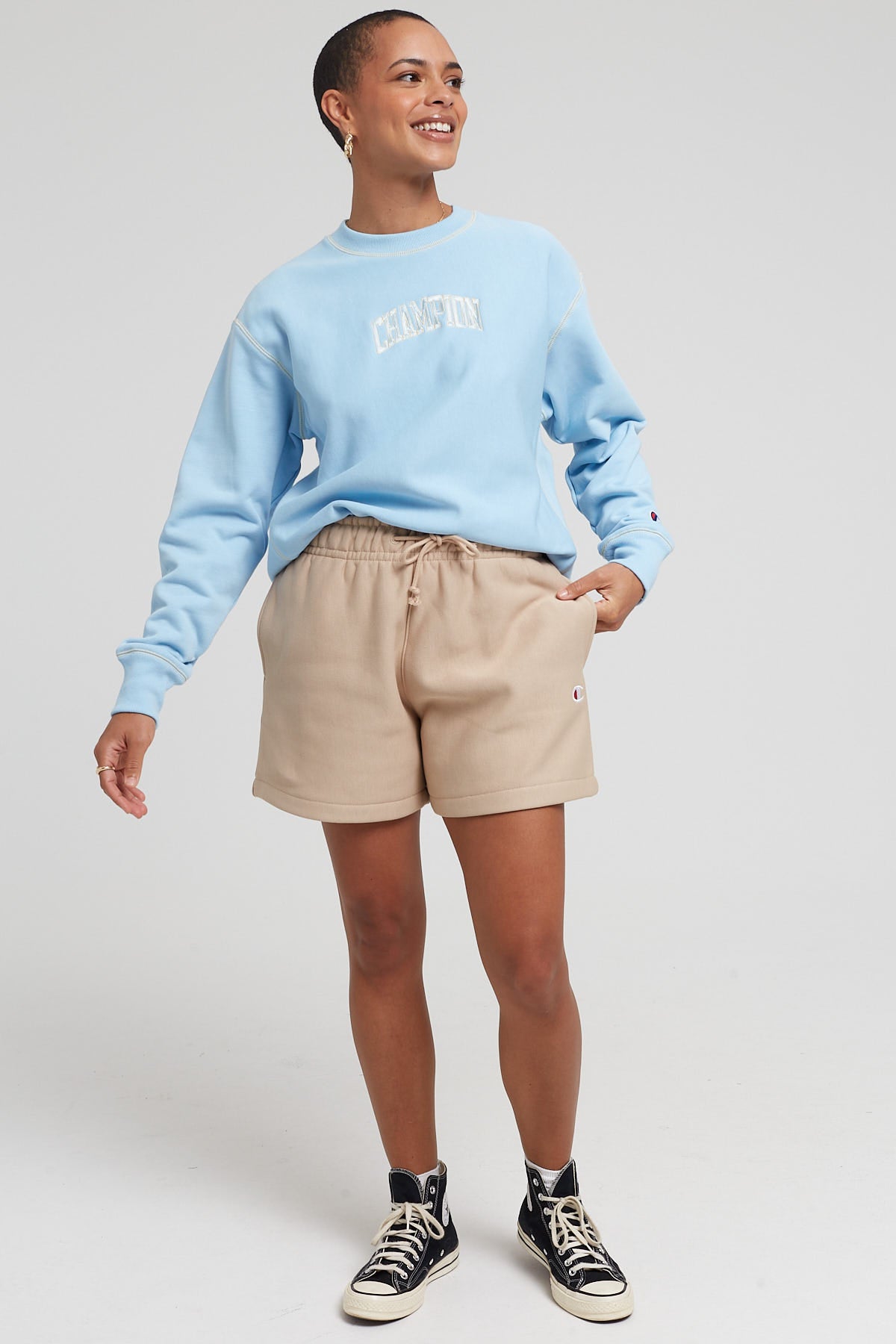 Champion Reverse Weave Relaxed Shorts Cafe Latte