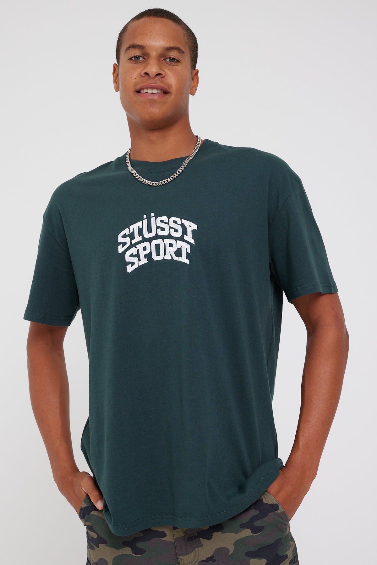 Stussy Stussy Sport 50/50 SS Tee Dark Green