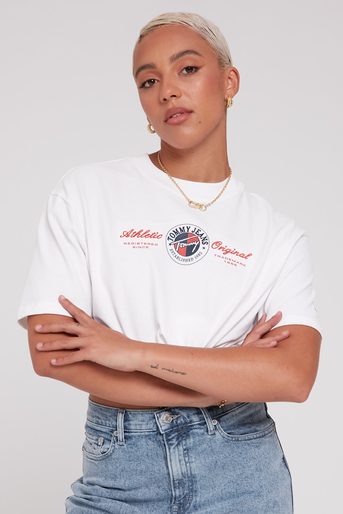 Tommy Jeans Oversized TJ Luxe Tee Ancient White
