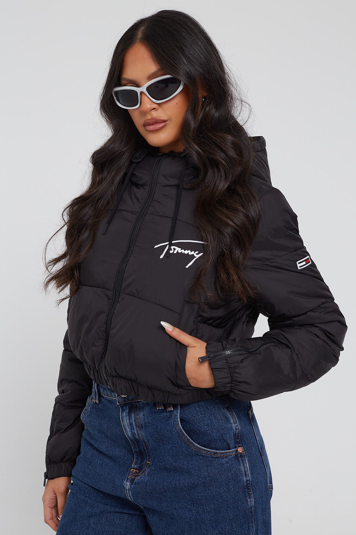 Tommy Jeans Signature Cropped Puffer Black