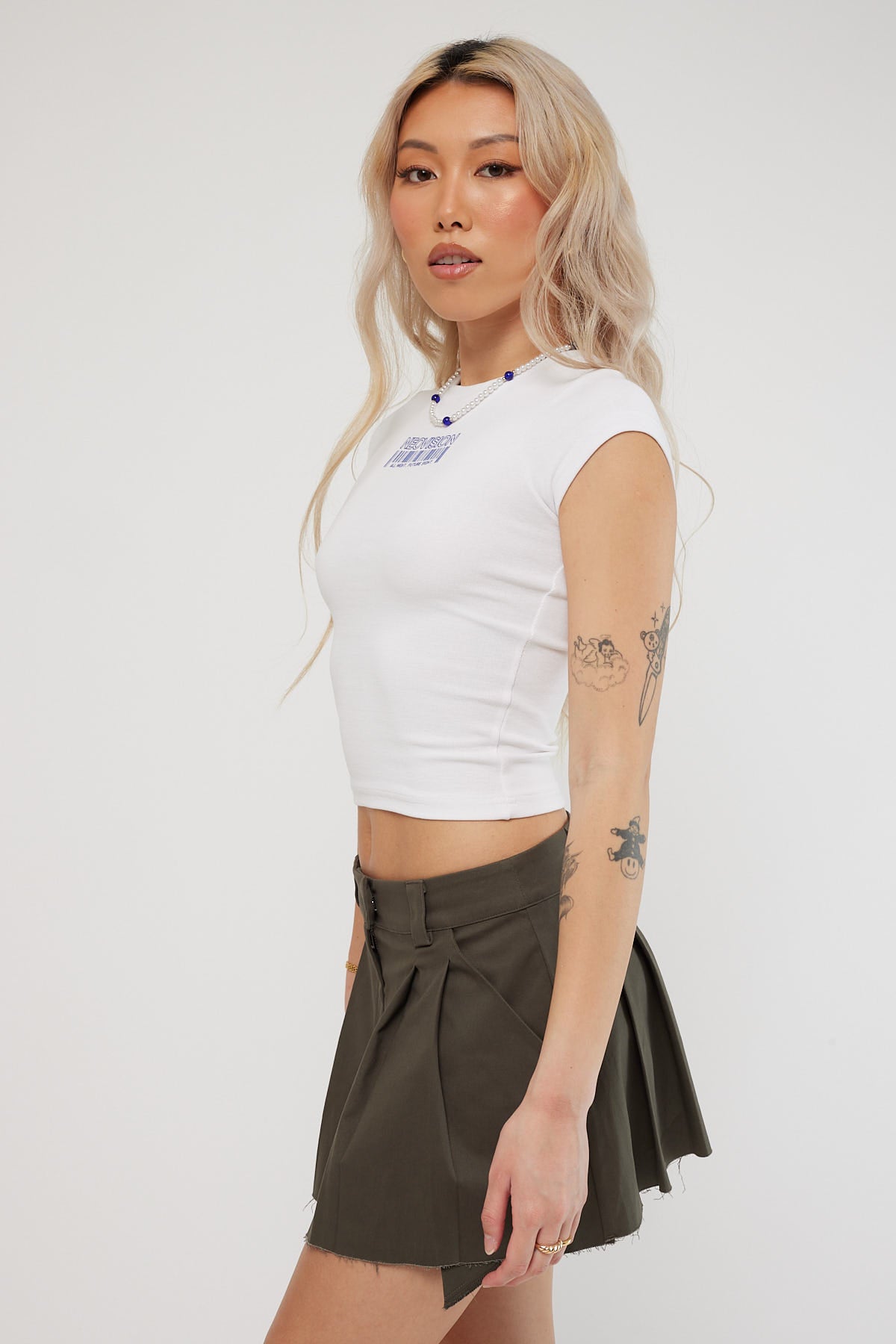 Luck & Trouble Stand Off Low Rise Mini Skirt Charcoal