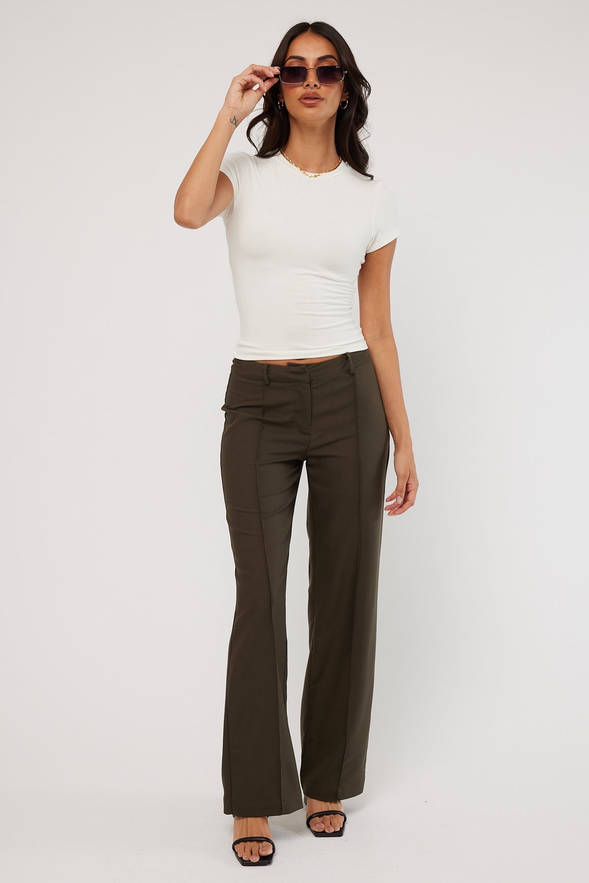Perfect Stranger Atmosphere Lowrise Tailored Pant Green