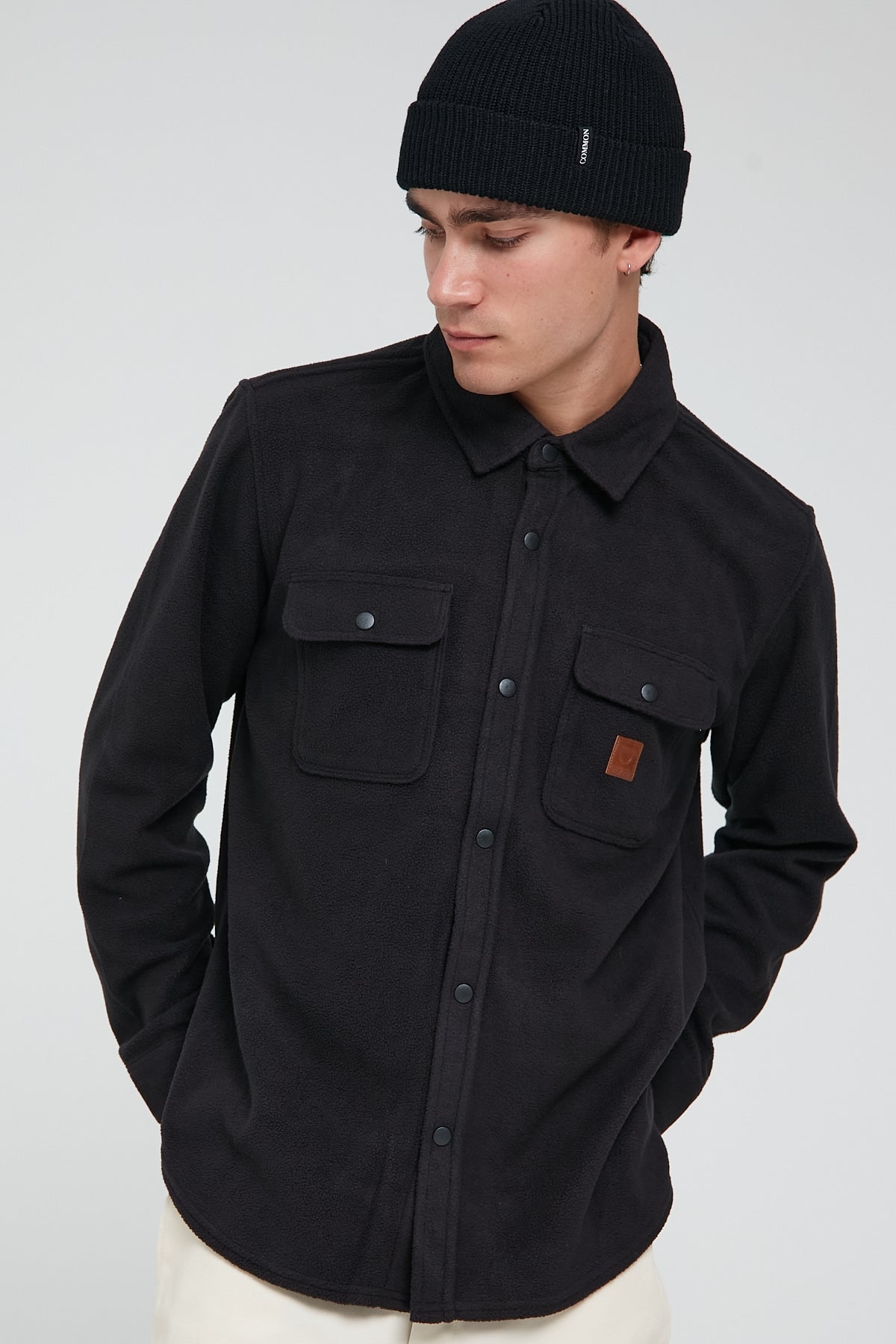 Brixton Bowery Fleece Overshirt Black