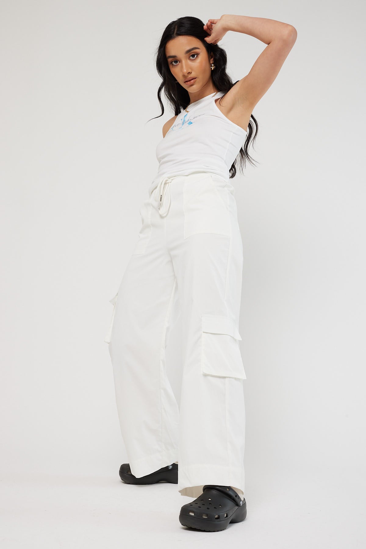 Luck & Trouble Relaxed Parachute Day Pant White