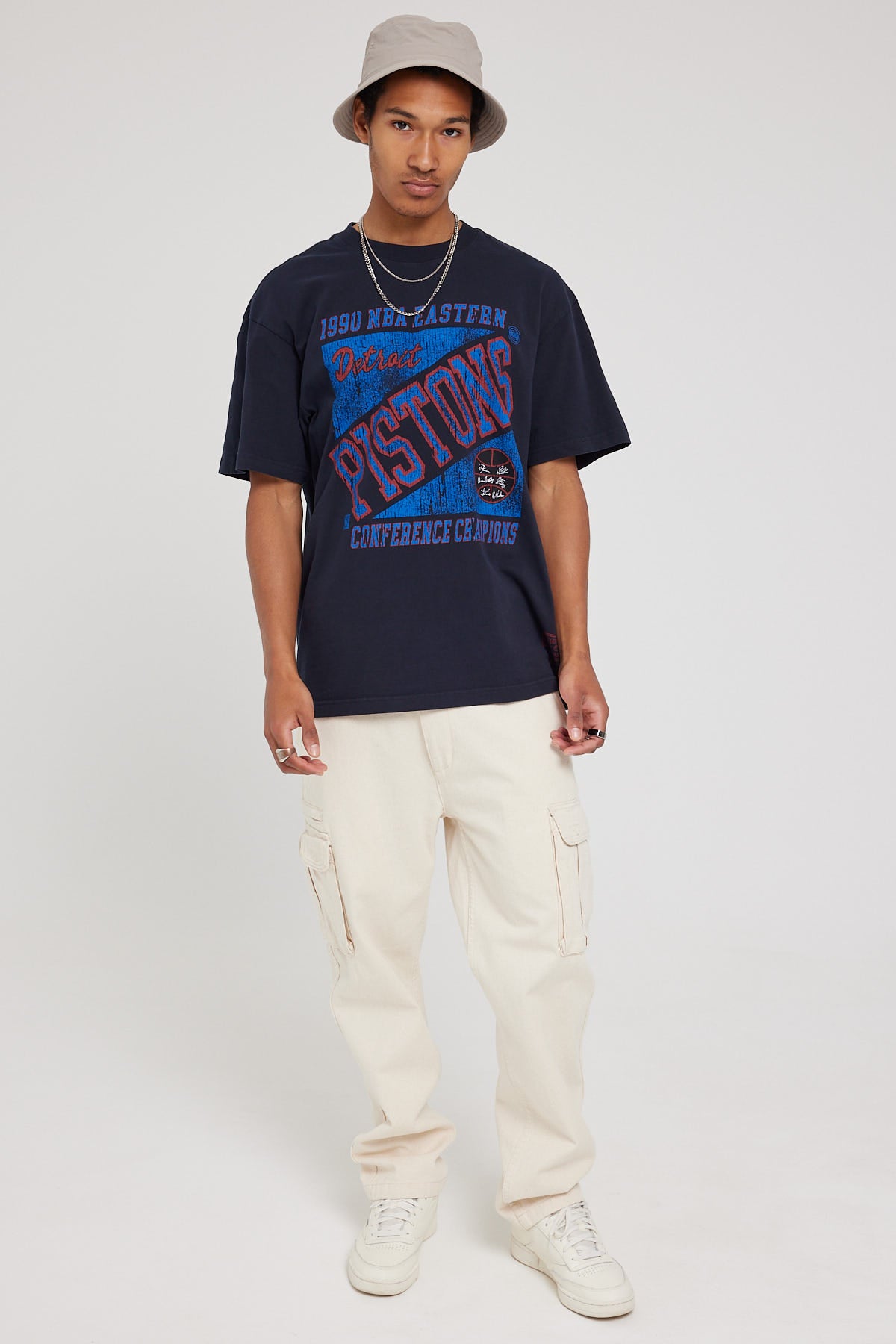 Mitchell & Ness Pistons 90 Conference Champs Tee Faded Black
