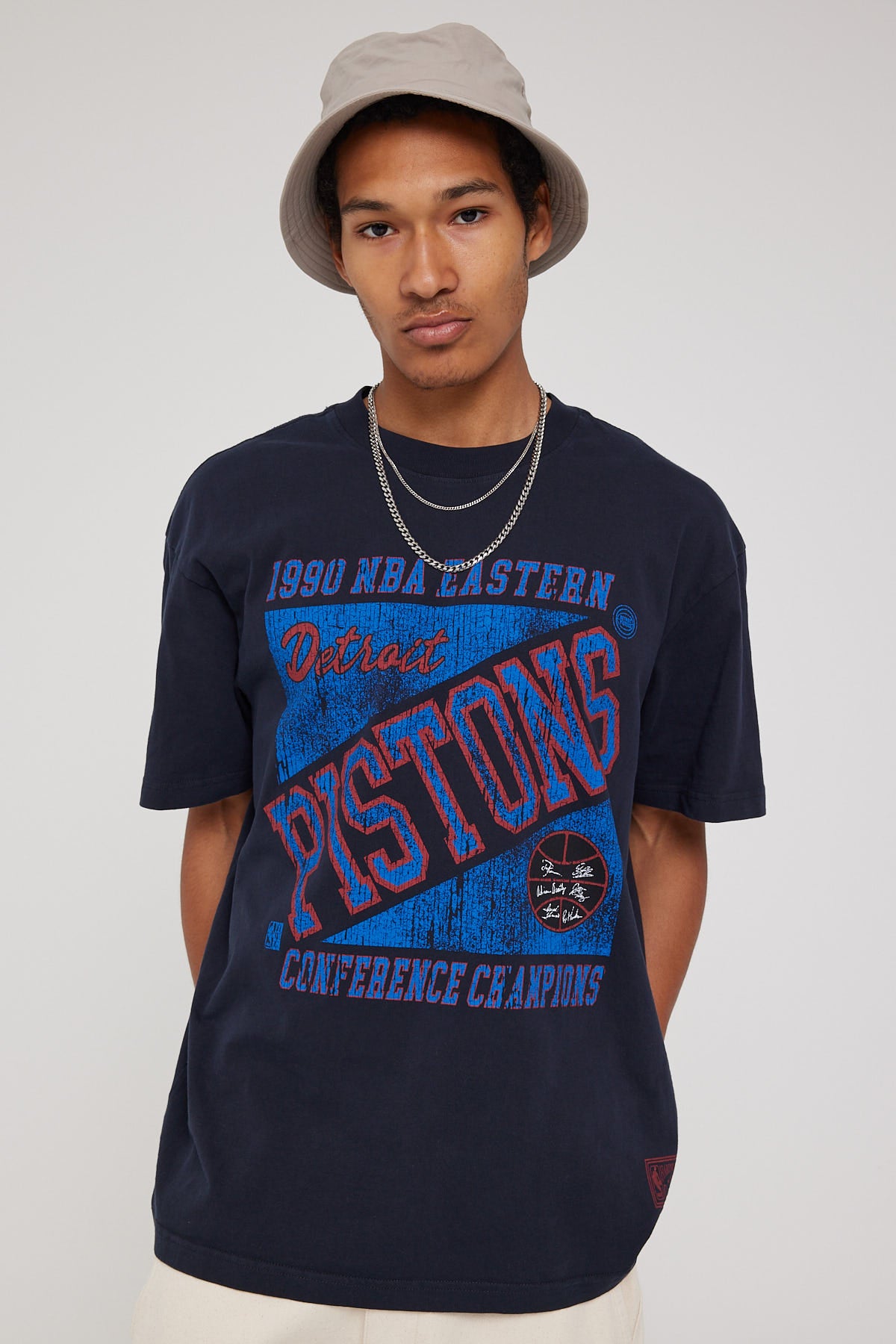 Mitchell & Ness Pistons 90 Conference Champs Tee Faded Black