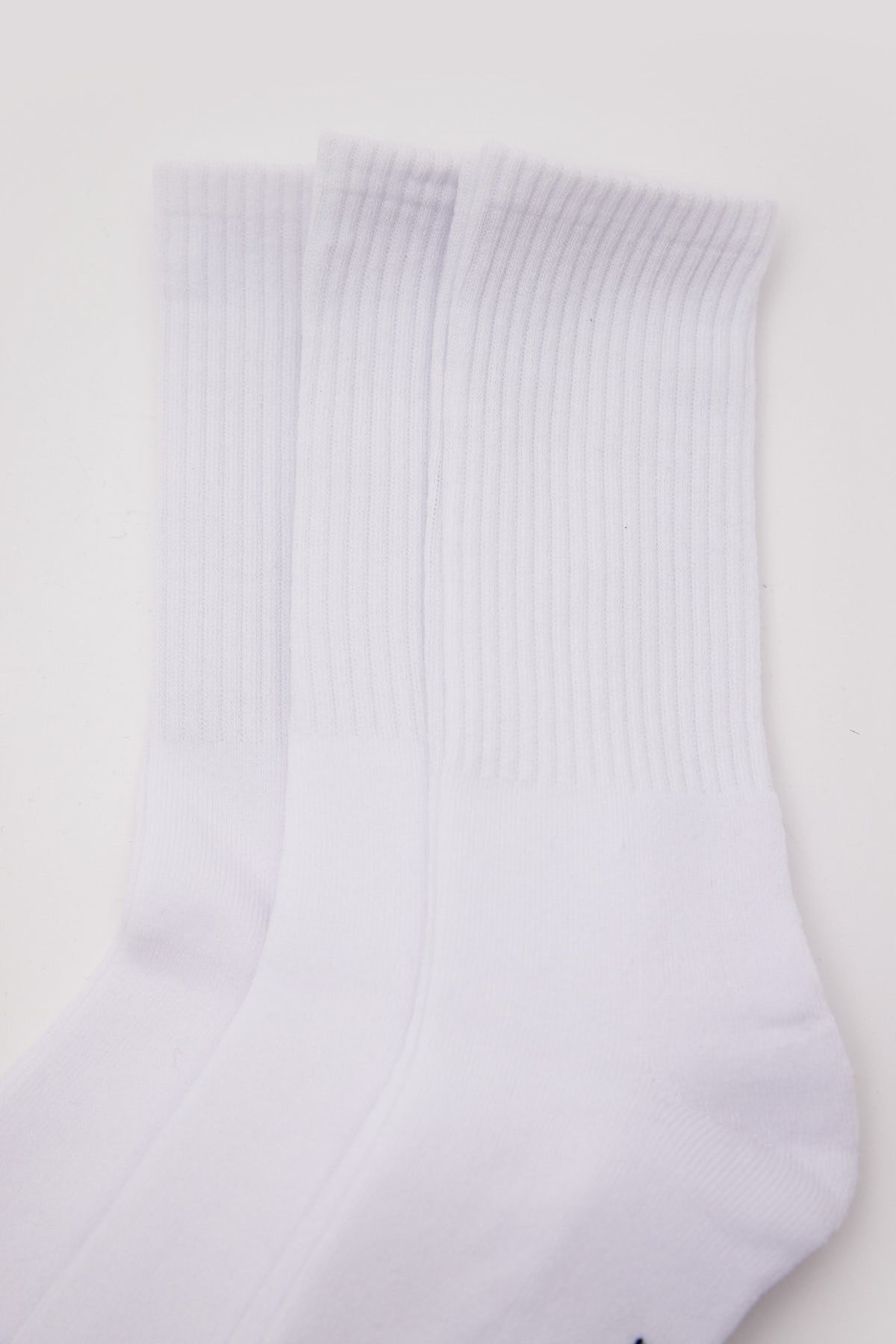 Common Need Basic Crew Socks 3 Pack White