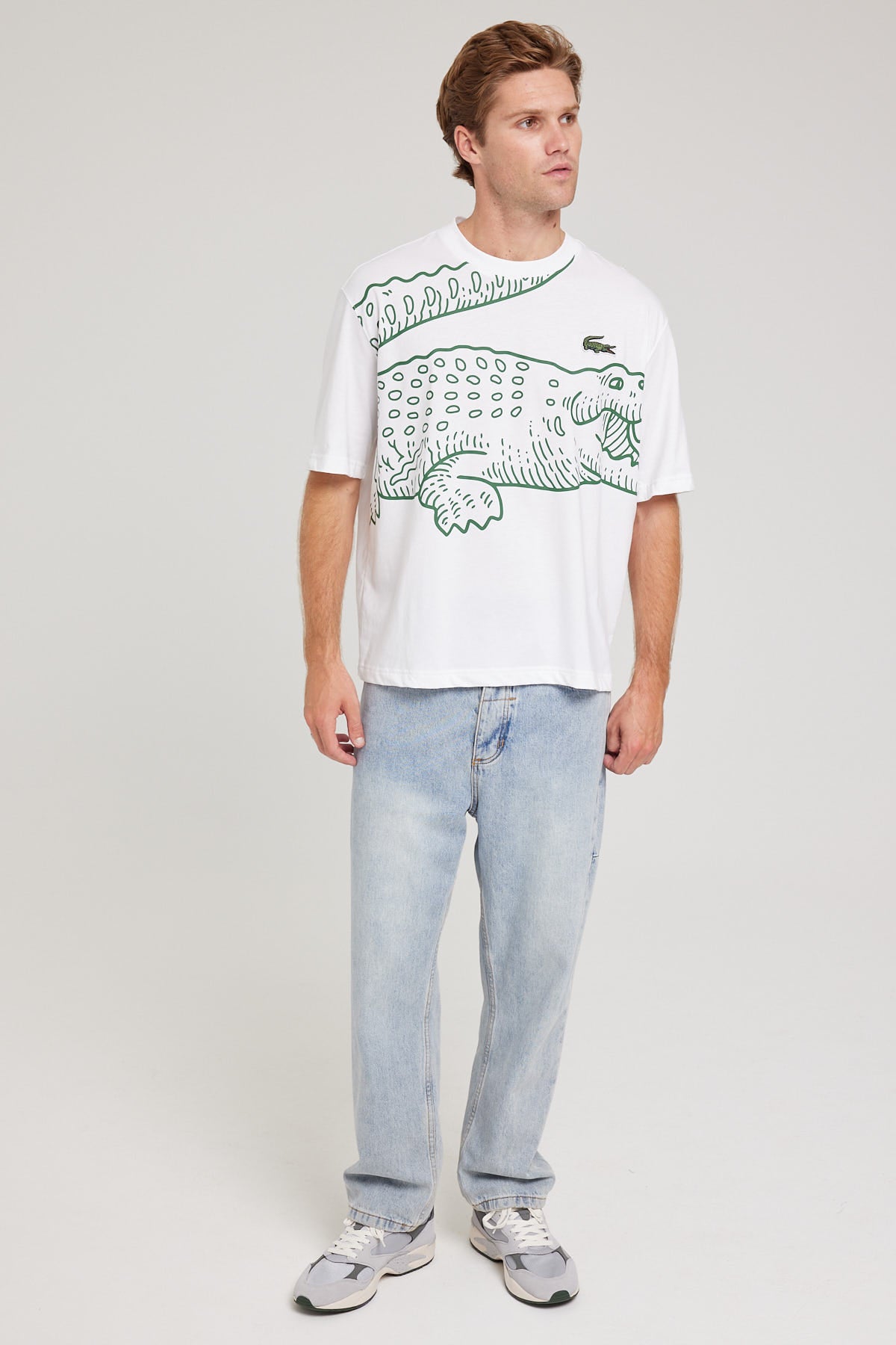 Lacoste Big Croc Loose Fit Tee White