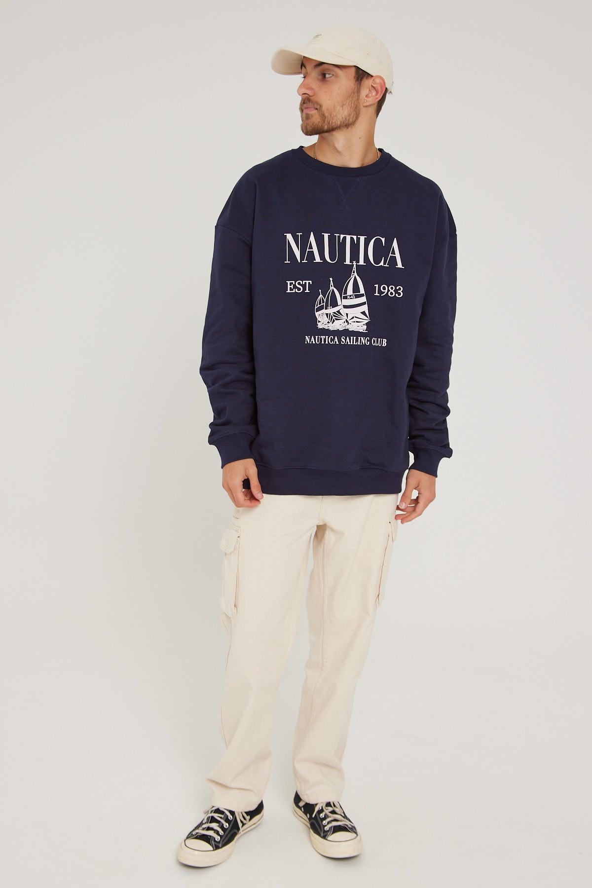 Nautica Baxter Oversized Sweatshirt Dark Navy