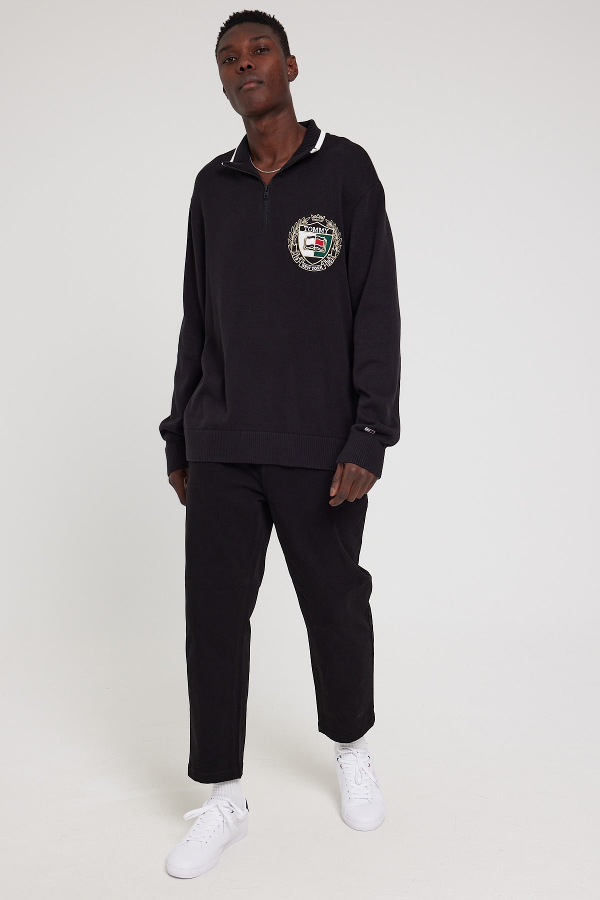 Tommy Jeans TJM Relaxed TJ Luxe Half Zip Black
