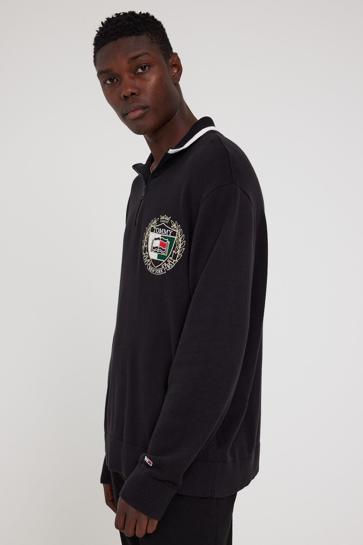 Tommy Jeans TJM Relaxed TJ Luxe Half Zip Black