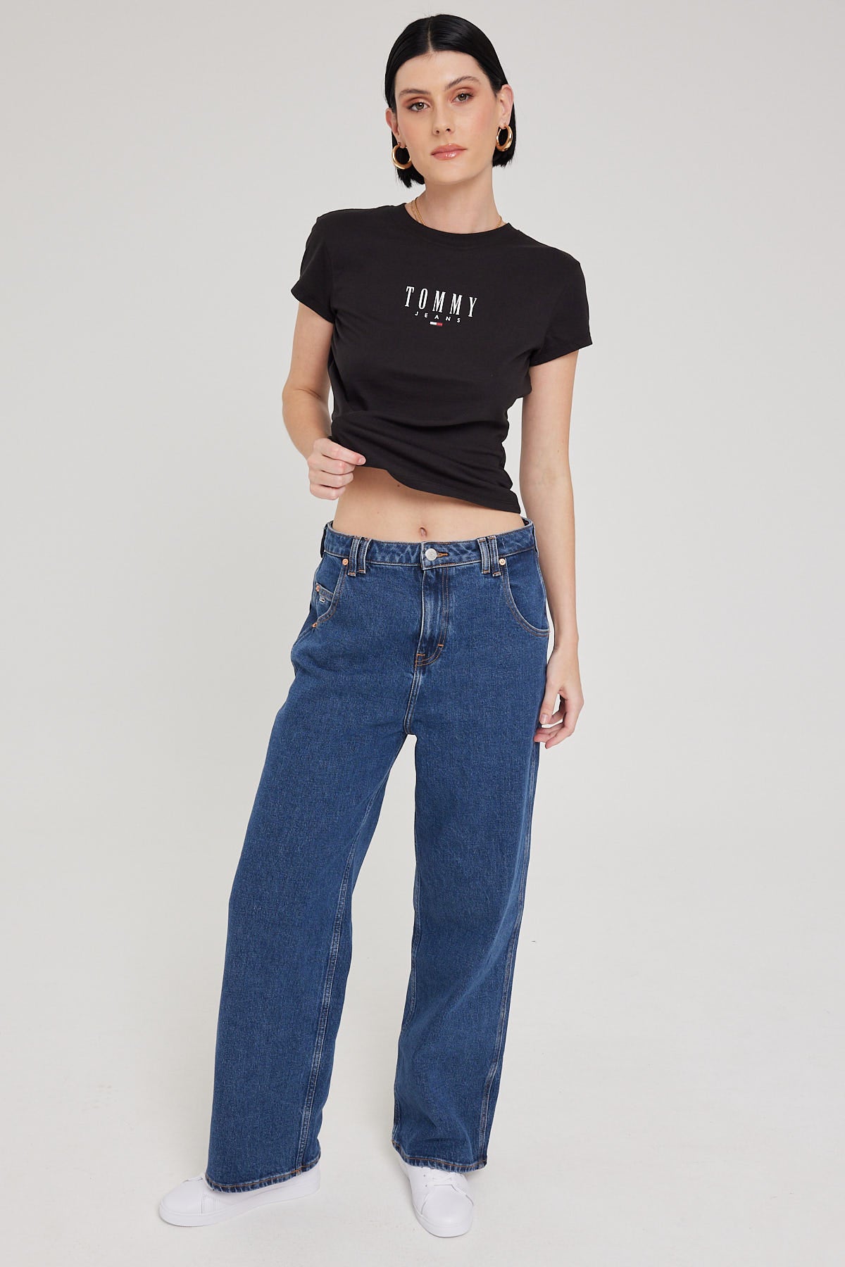 Tommy Jeans BABY ESSENTIAL LOGO 2 TEE BLACK