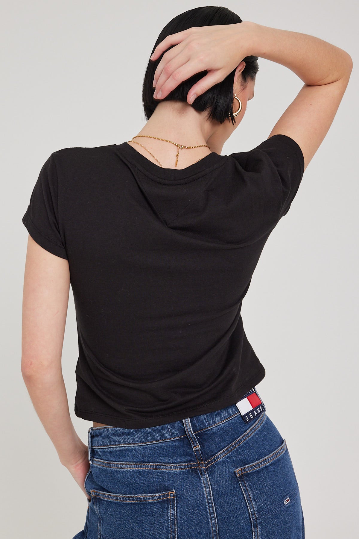 Tommy Jeans BABY ESSENTIAL LOGO 2 TEE BLACK