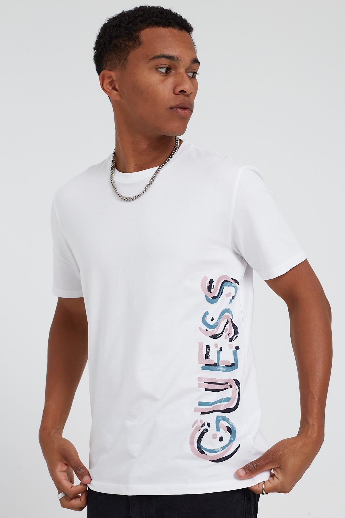 Guess Originals C Guess  Vertical Tee Pure White