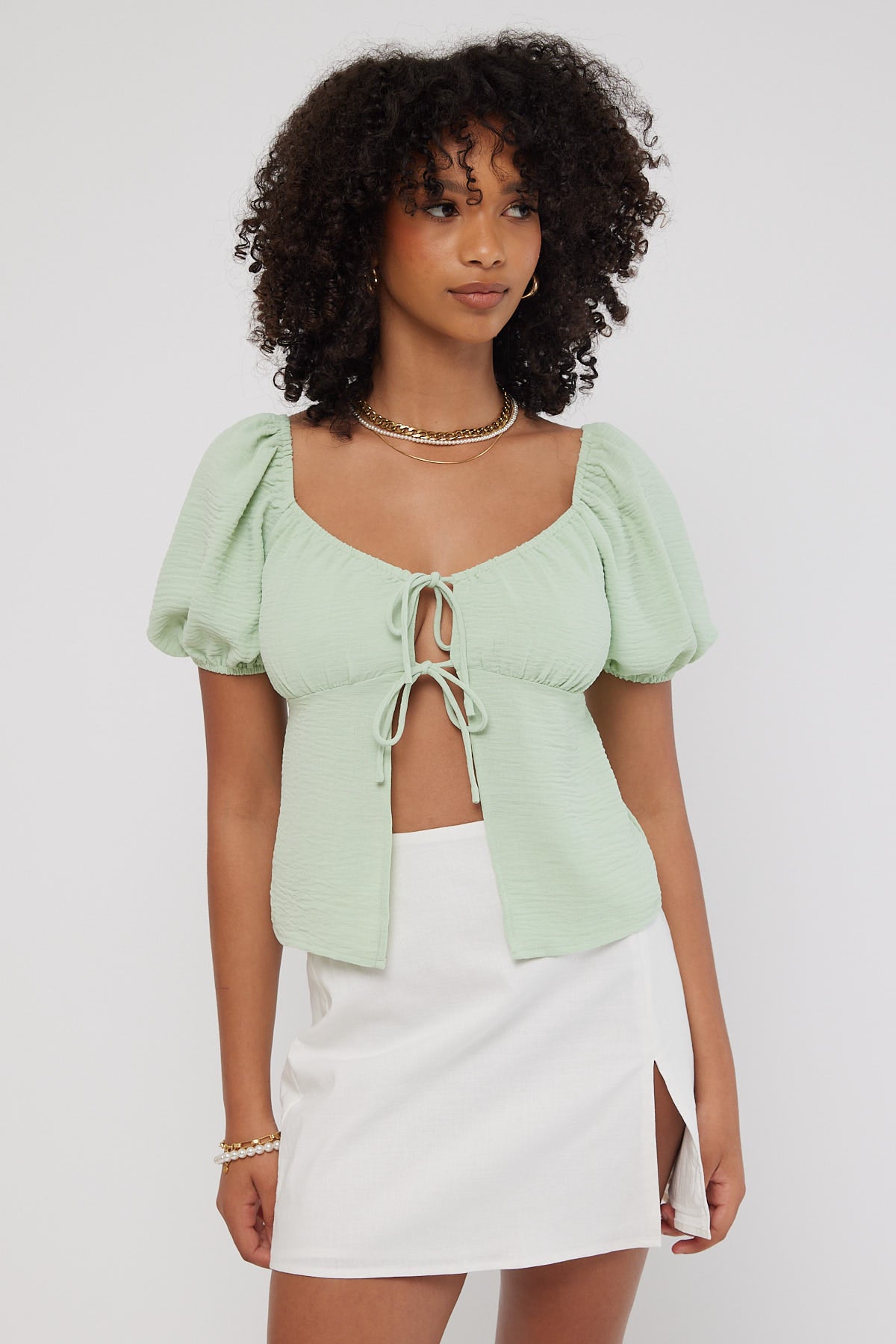 Luck & Trouble Bonnie Double Tie Top Green