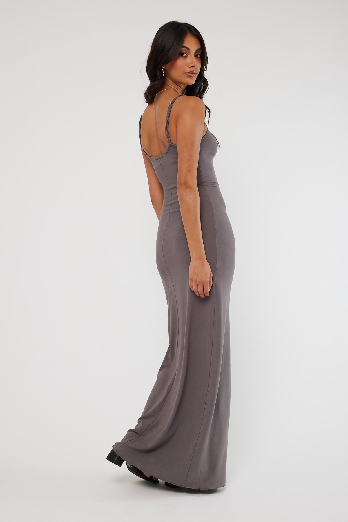 Perfect Stranger Back to Simple Maxi Dress Charcoal