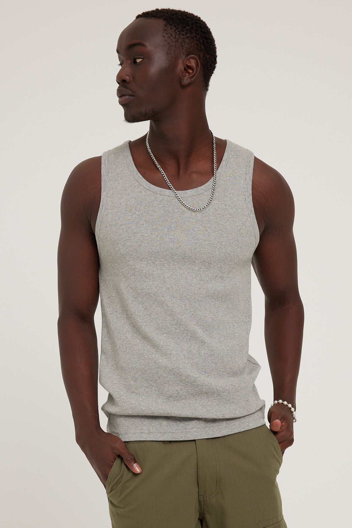 Common Need Boardmaker Singlet Grey Marle Universal Store