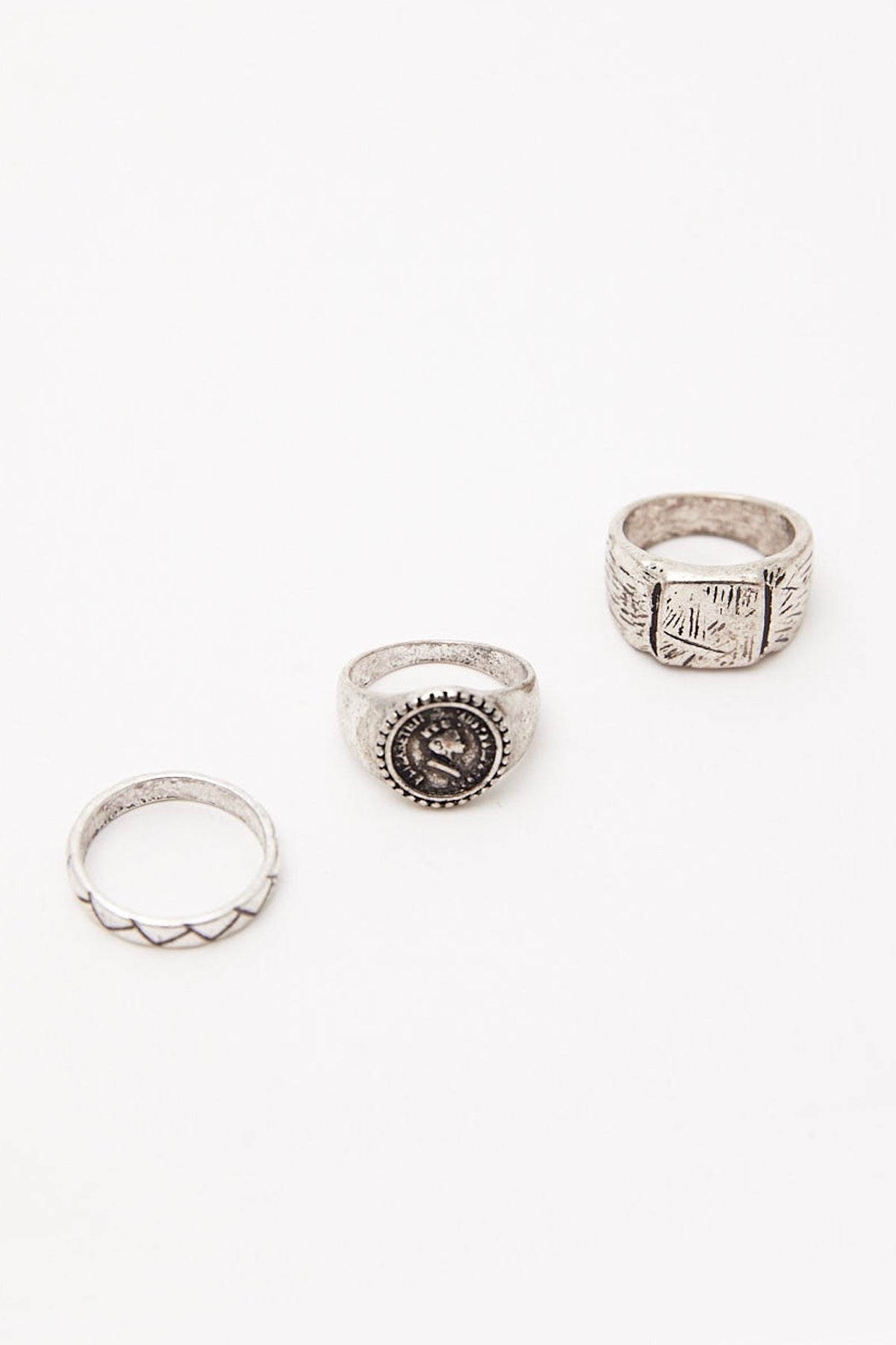 Common Need Trinket Ring 3 Pack Brushed Silver